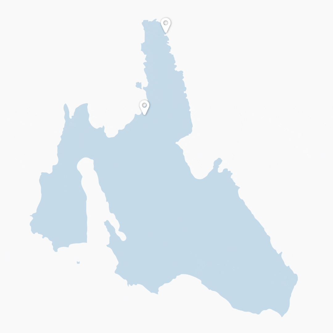 Map showing Myrtos Beach Kefalonia